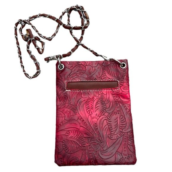 Western Faux Leather Red Mini Purse Rhinestone Buckle Stampede Cowgirl Country - Picture 4 of 11